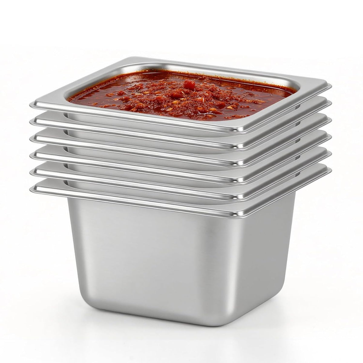Hotel Pans 1/6 Size Pans 4 Inch Deep 6 Pack Steam Table Pans