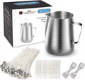 Candle Making Kit, Candle Make Pouring Pot and Wicks | 304 Stainless Steel Melting Pot, Candle Wicks, Wicks Sticker &
