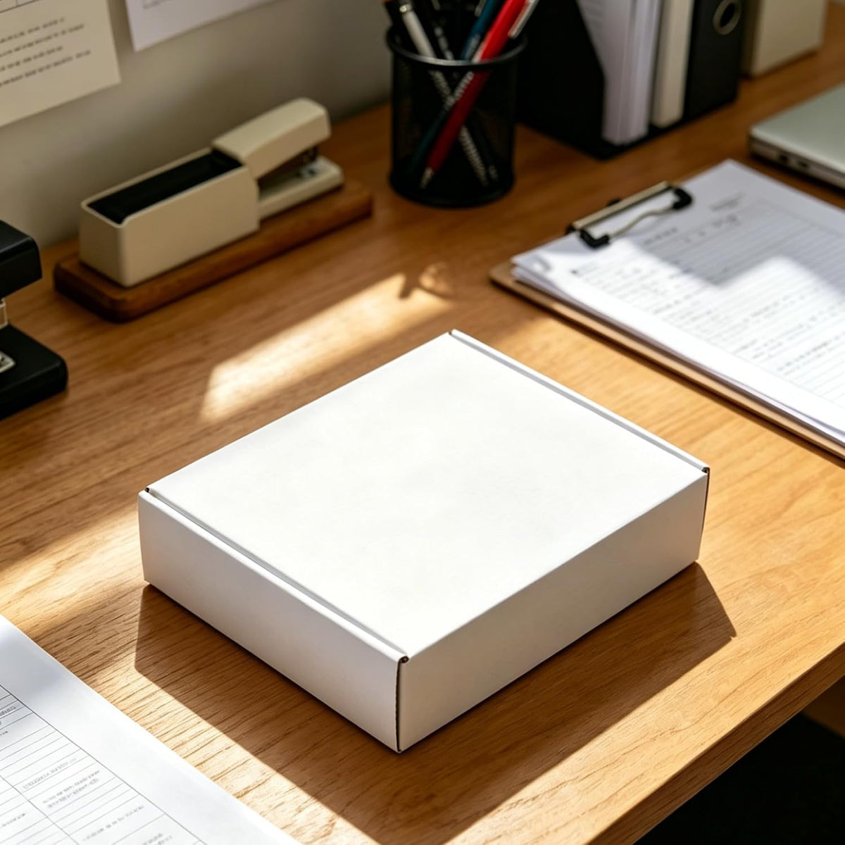 White Shipping Boxes 7x6x2 Inch 50 Pack, Corrugated Cardboard Mailers