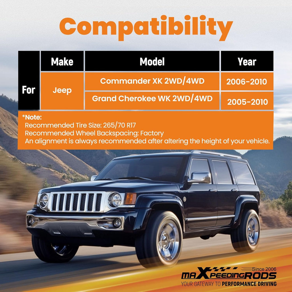maXpeedingrods 2" Front Leveling Kit for Jeep Grand Cherokee WK 2005-2010, Lift Strut Spacers for Jeep Commander XK 2006-2010 2WD 4WD