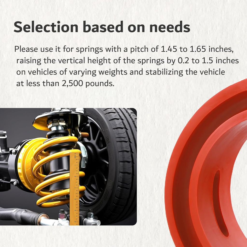 2PCS Heavy Duty Coil Spring Spacers B Type,Universal Rear Coil Springs Spacer for Enhancing Spring Rate with 1.45''-1.65" Spacing,Professional Automotive Rear Springs Booster