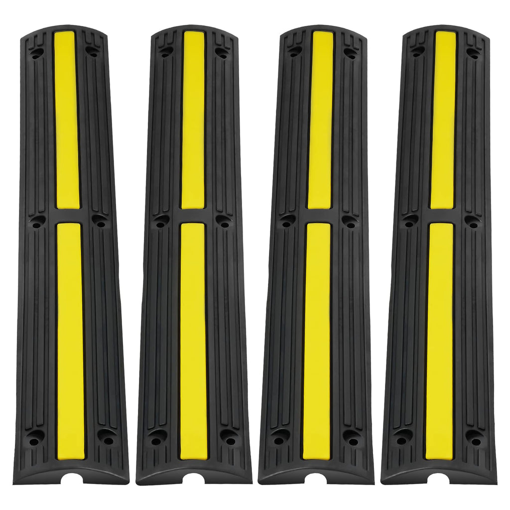 VEVOR 4 Pack Cable Protector Ramp 3.28 ft 1 Channel 18000 lbs/Axle Capacity