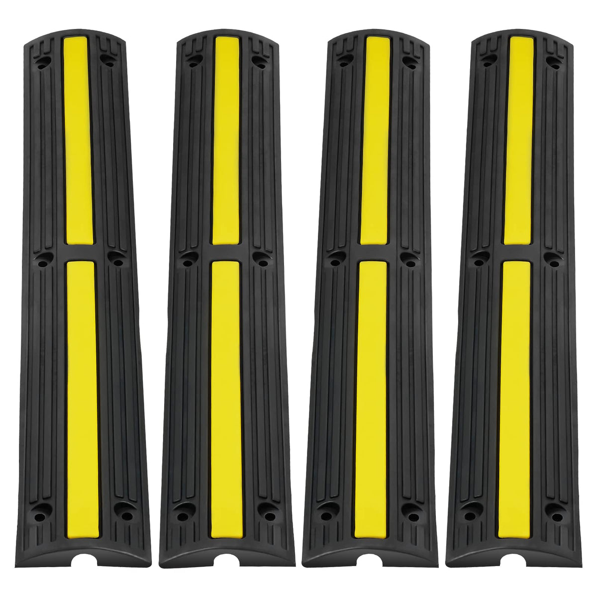 VEVOR 4 Pack Cable Protector Ramp 3.28 ft 1 Channel 18000 lbs/Axle Capacity