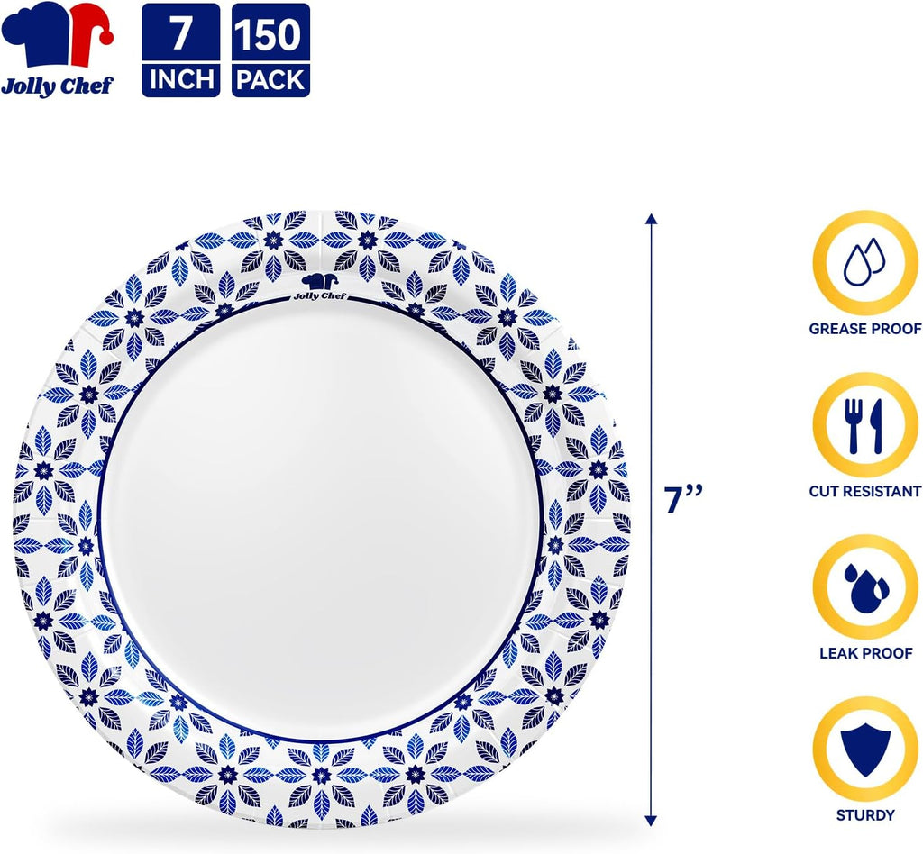 7 inch 150 Pack Disposable Paper Plates
