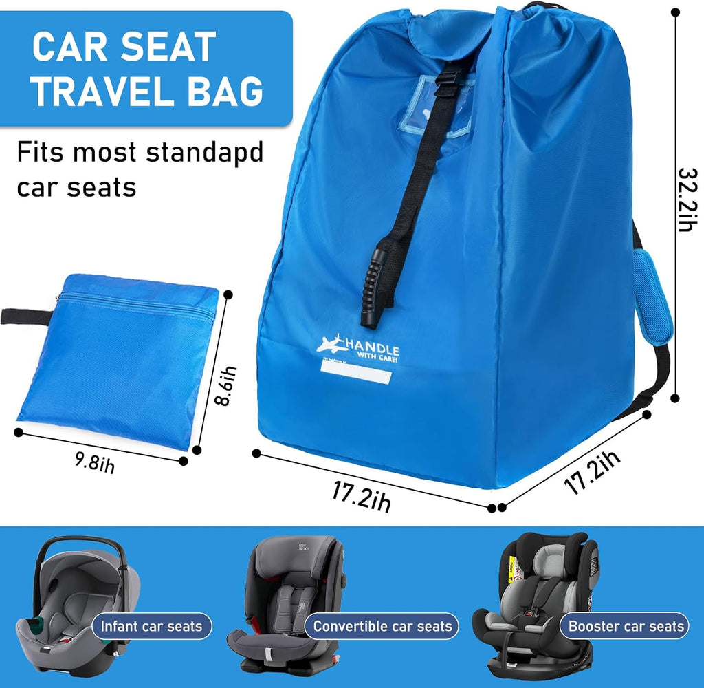 Car Seat Travel Bag for Airplane, Large Waterproof Car Seat Bags Fits Most Infant Car Seats, Convertible Car Seats