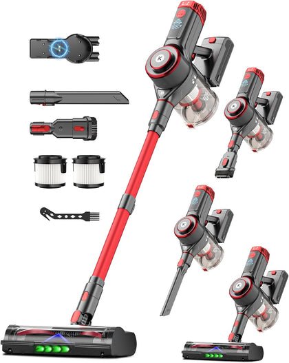 K25 Cordless Vacuum Cleaner, 650W 55KPa Stick Vacuum, 70Min Runtime | OLED Display, Anti-Tangle Brush, Self-Standing