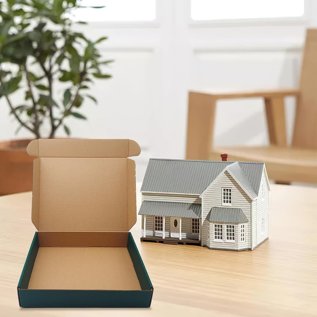 Green Recyclable Cardboard Small Gift Mailer Boxes for Shipping Packaging Craft Gifts Giving Products (25 Pack, 9 x 6