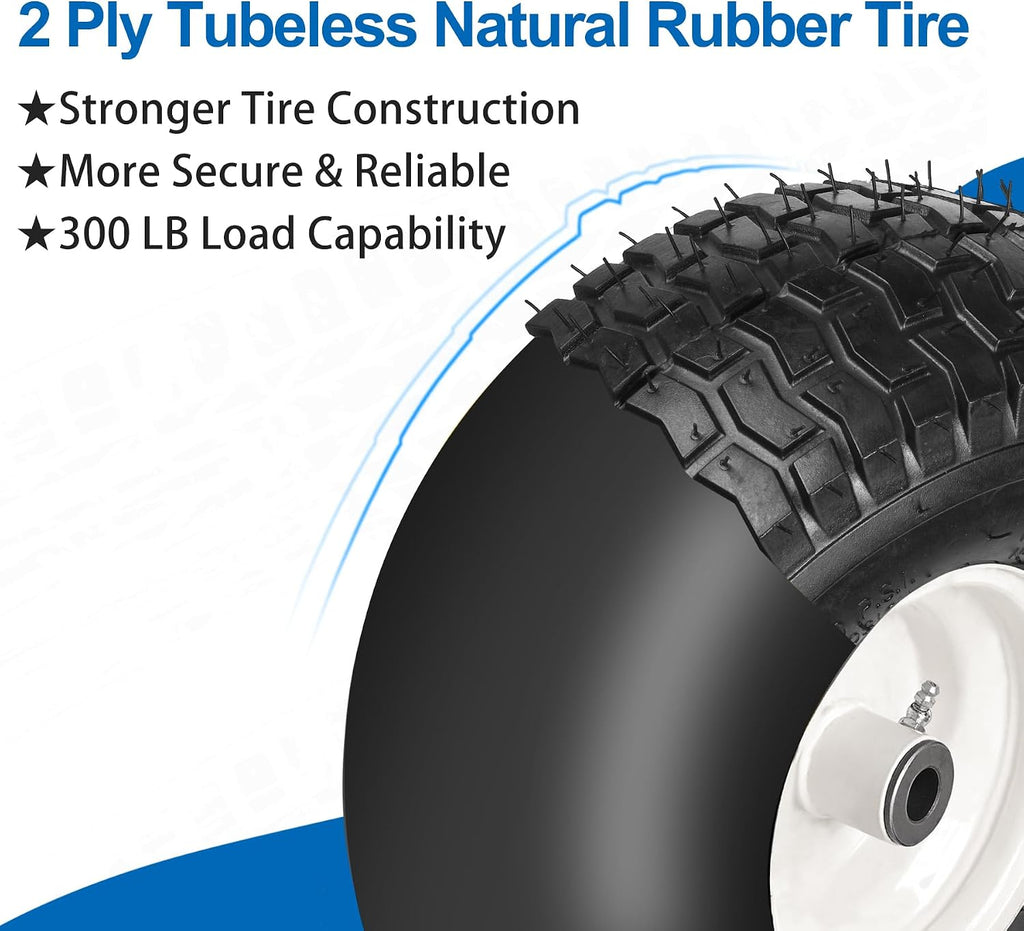 13x5.00-6 nhs Lawn Mower Tire and Wheels Tubeless with 3/4" 5/8" Bearings, 13x5x6 Zero Turn Mower Front Tires for