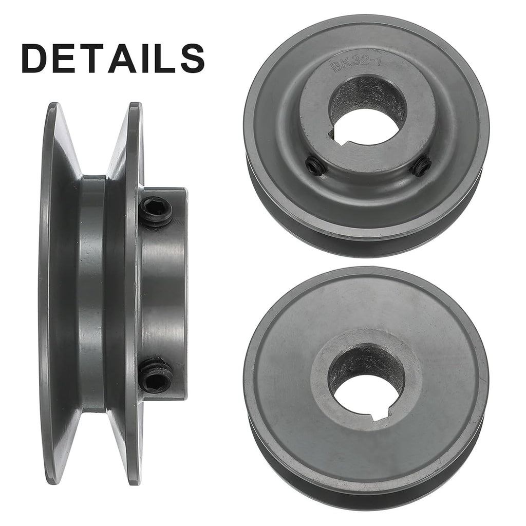 uxcell BK32-1 V-Belt Sheave 1" Bore, 3.35" OD, Single Groove Web Sheave