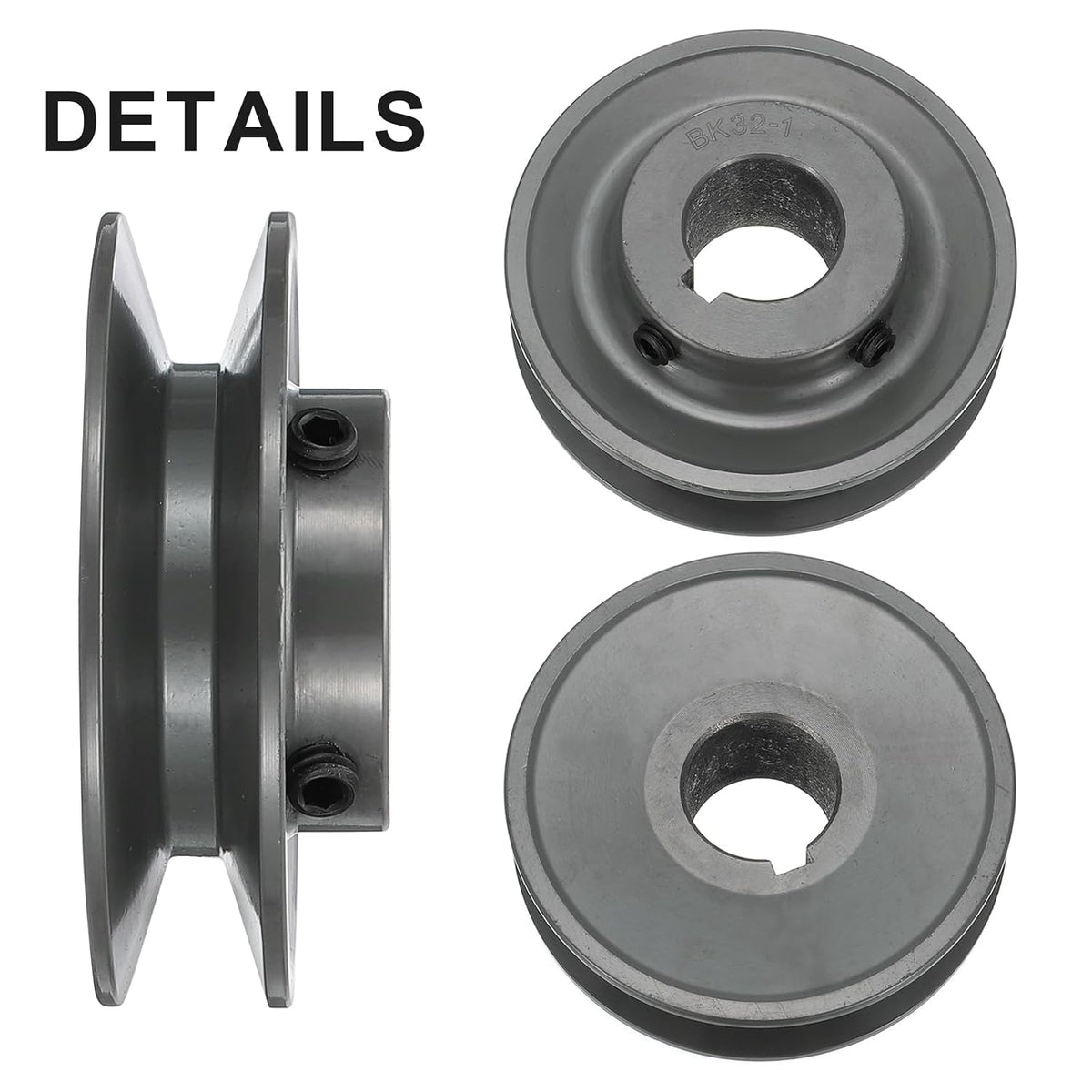 uxcell BK32-1 V-Belt Sheave 1" Bore, 3.35" OD, Single Groove Web Sheave