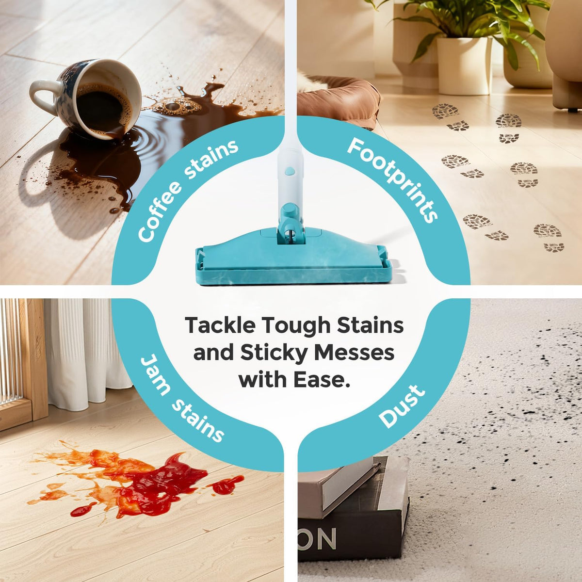 Steam Mops for Floor Cleaning,All-in-One Steam Cleaner for Home with 2 Levels Steam Mode,350ML Tank,23FT Cord