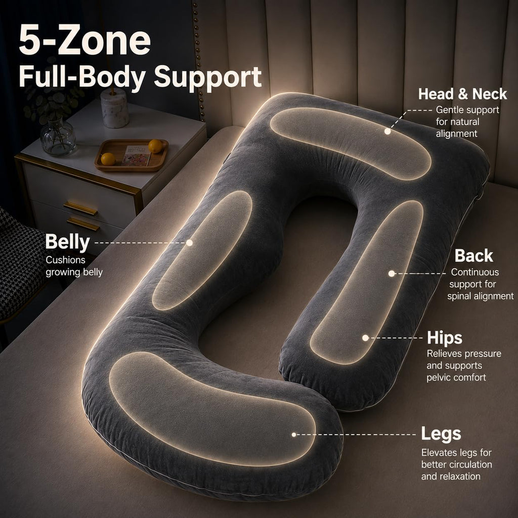 U Shape Pregnancy Pillow - Full Body Maternity Pillow for Sleeping