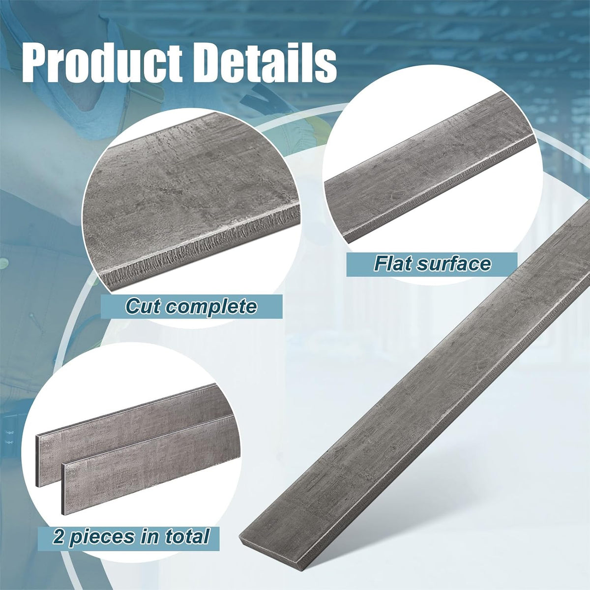 2 Pcs 2" x 1/8"x 12" Flat Steel Bar Metal Stock Mild Steel Plate Weldable A36 Metal Bar for Walls Floors Cars Ships