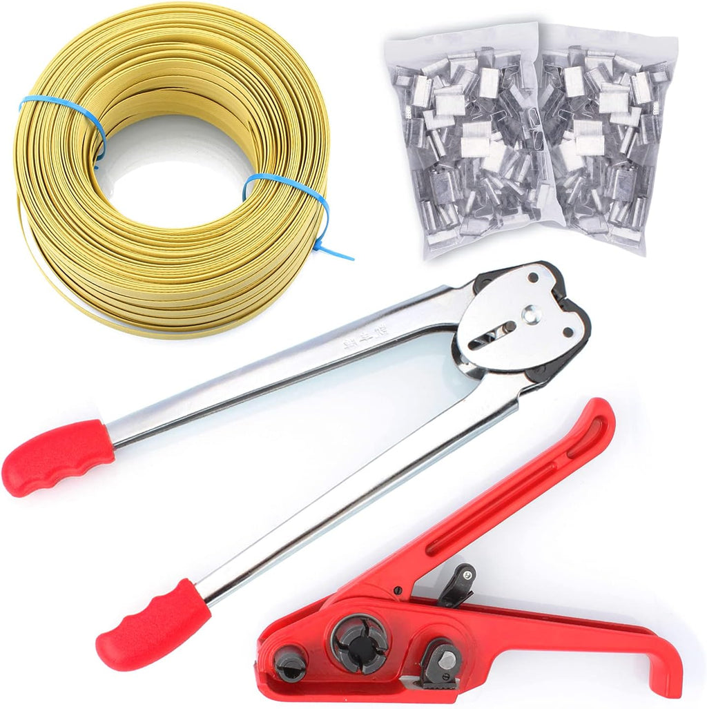 Pallet Packaging Strapping Banding Kit Tensioner Tool Sealer, Parcel Strapping Packing Machine Kit Banding Roll