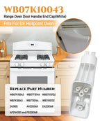 2 Pcs WB07K10043 Range Oven Door Handle End Cap Replacement (White)