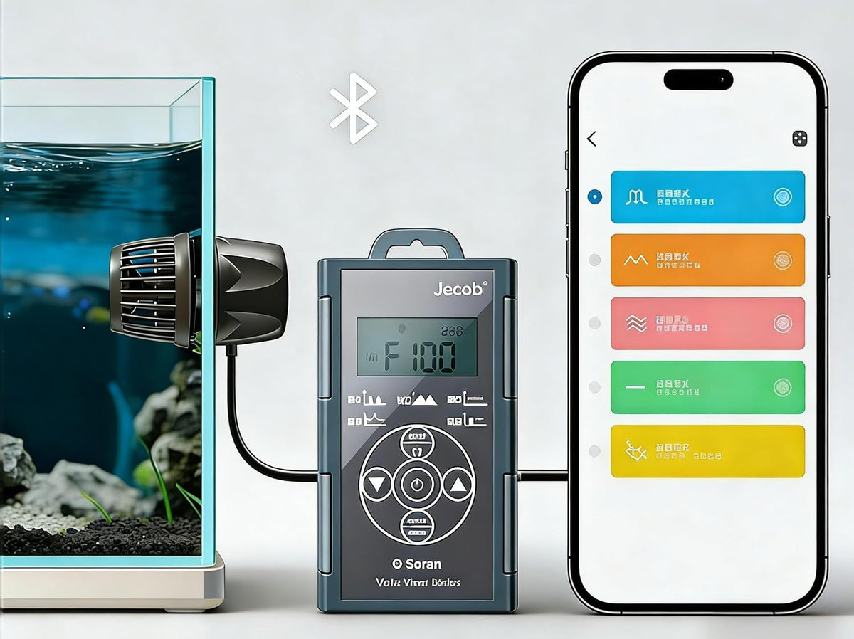 Jebao Jecob Aquarium Wave Maker Pump - Submersible Circulation Pump for Saltwater Marine Reef Tanks App Control &