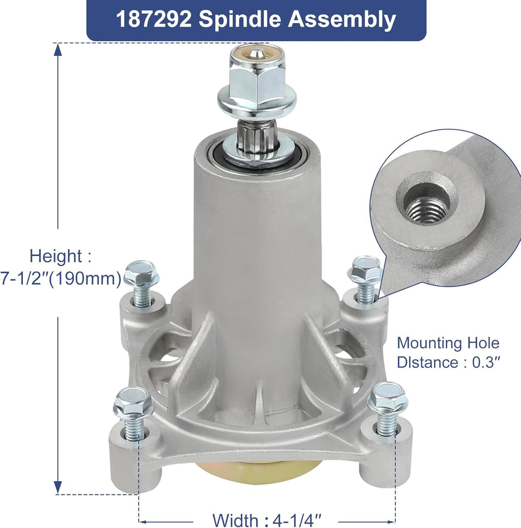 187292 192870 532187281 532187292 567253301 587819701 587125401 Husqvarna yth22v46 yth24v48 Spindle 187292 Mandrel