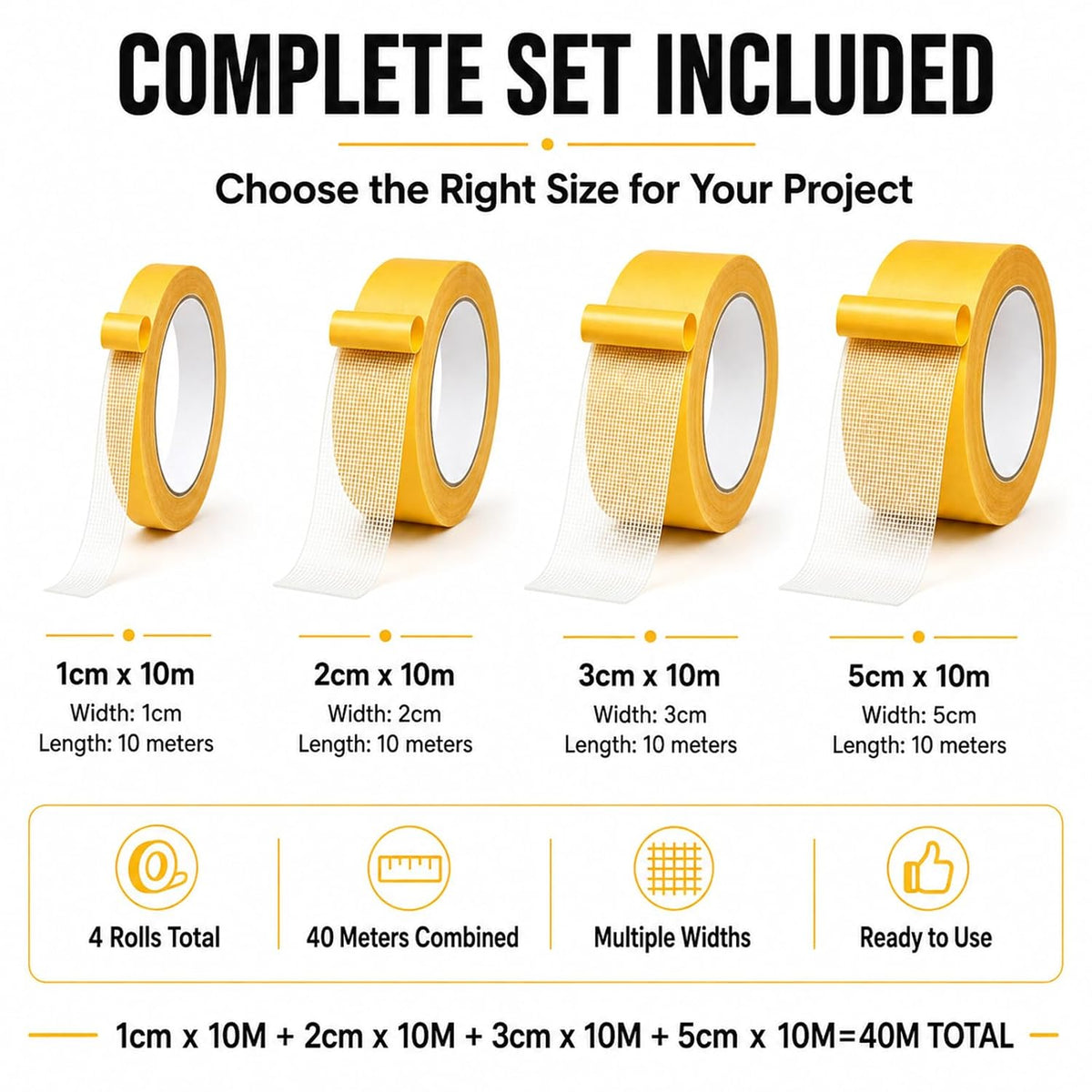 Grid Double-Sided Tape, Heavy Duty Fiberglass Mesh Mounting Tape