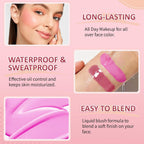 Liquid Blush Stick for Cheeks, Cream Matte Finish Face Makeup -Nude Red