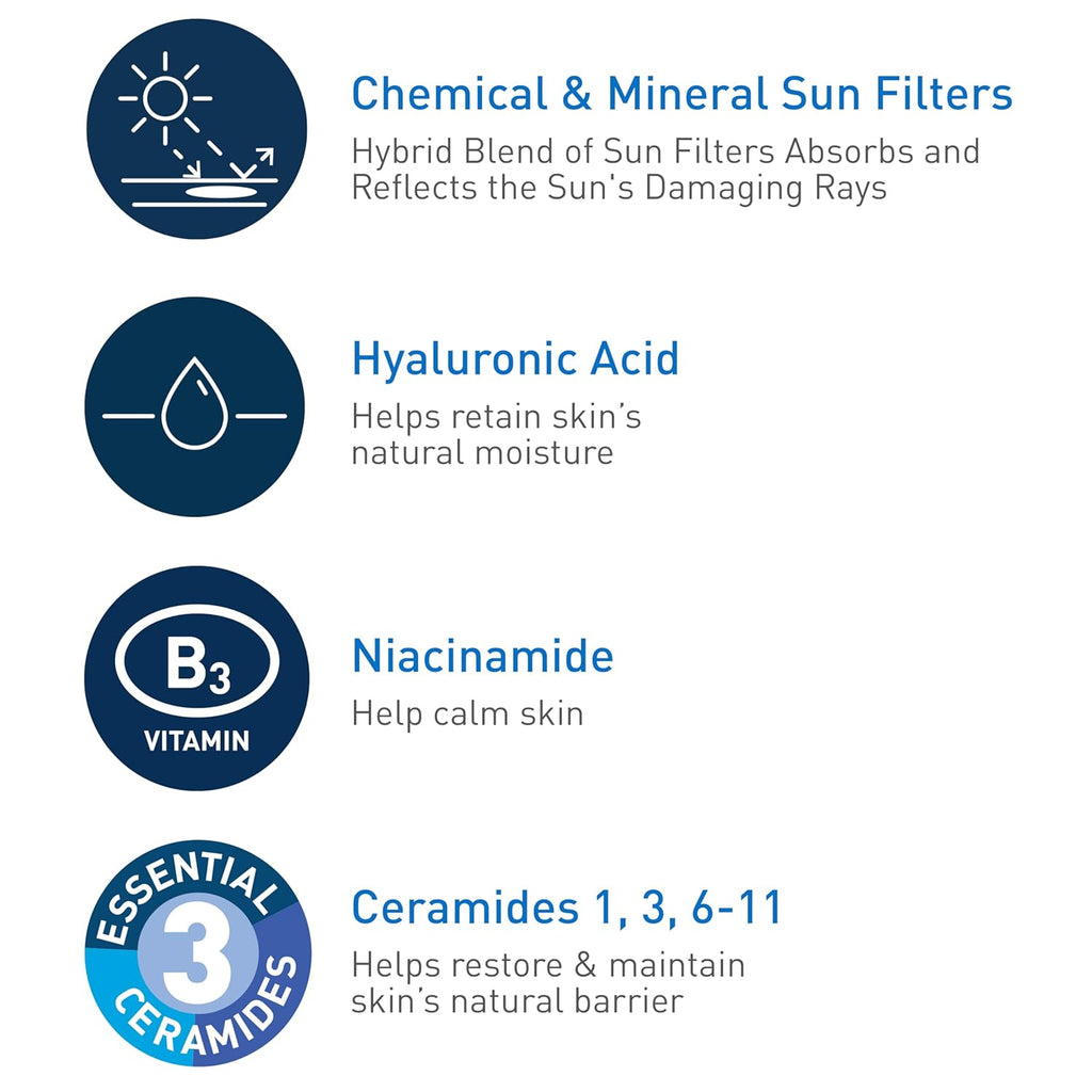 Hydrating Sheer Sunscreen with SPF 30 for Face and Body, Mineral & Chemical Sunscreen for Men & Women with Zinc