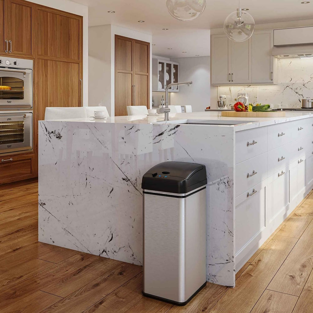 13 Gallon Sensor Trash Can with Lid, Pet Lock & Odor Filter, Patented Automatic 50L Stainless Steel Kitchen Garbage