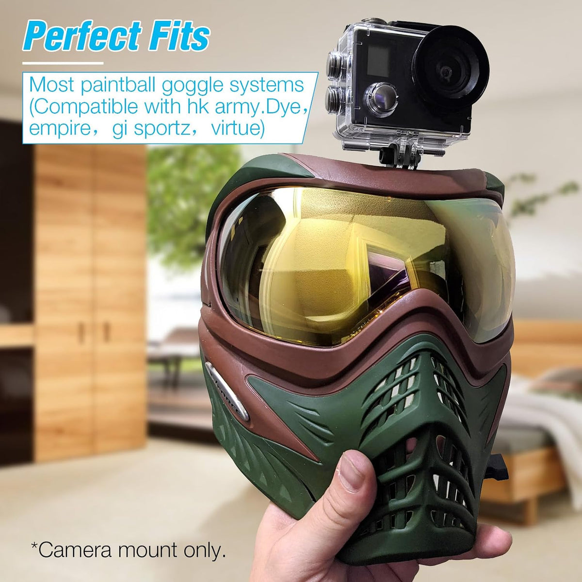 Goggle Camera Mount for Paintball Mask, Aluminum Paintball Mask Mount