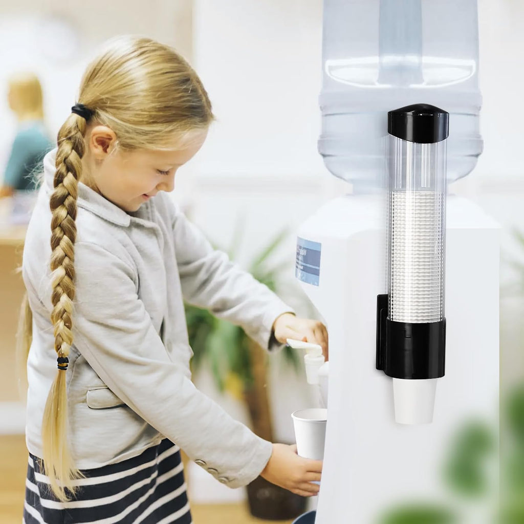 Cup Dispenser Holder for 7oz - 12oz Paper Plastic Cups, Black Large