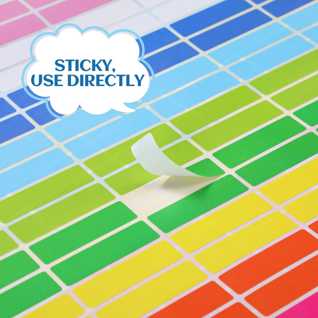 20 Sheets Color Coding Labels, Fluorescent Color, 0.5 x 1.77 Inch