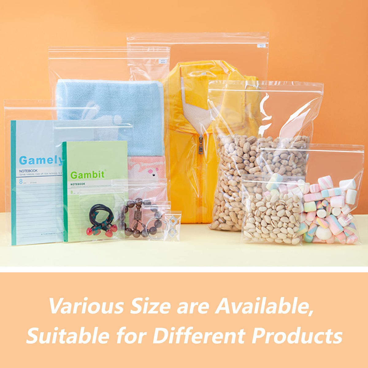 14" x 20" (200 Count) Resealable Zip Plastic Poly Bags