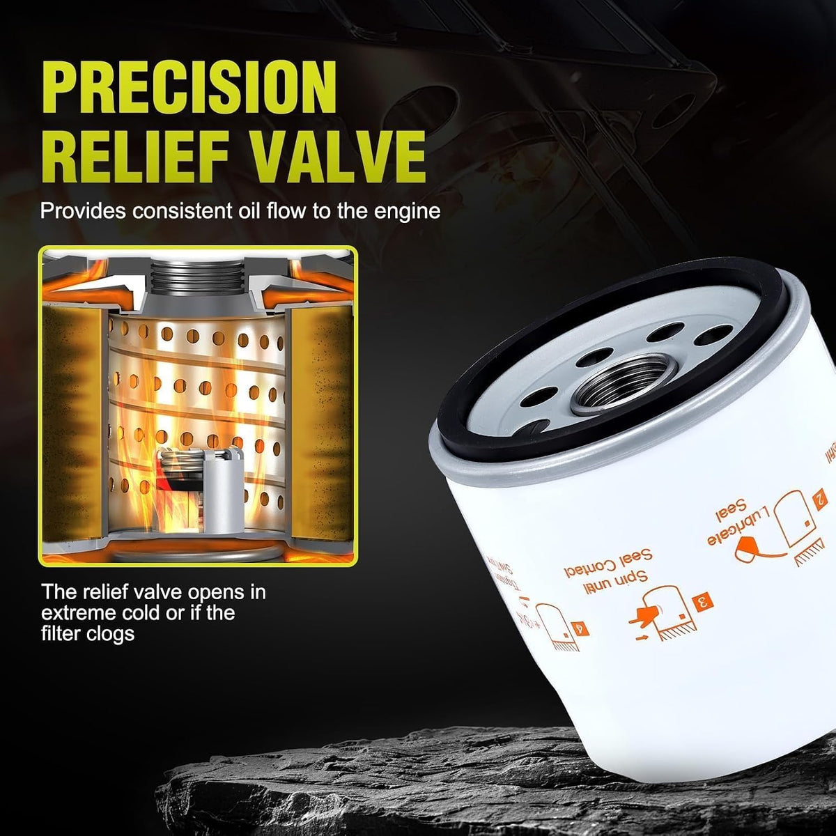 52 050 02-S Oil Filter for Kohler 25 050 27-S Husqvarna AYP Poulan John Deere CH11-CH25 CV11-CV22 MV16-MV20 SV715 SV725 SV730 SV735 SV810 SV820 SV830 and SV840 Lawn Mower Engine Parts