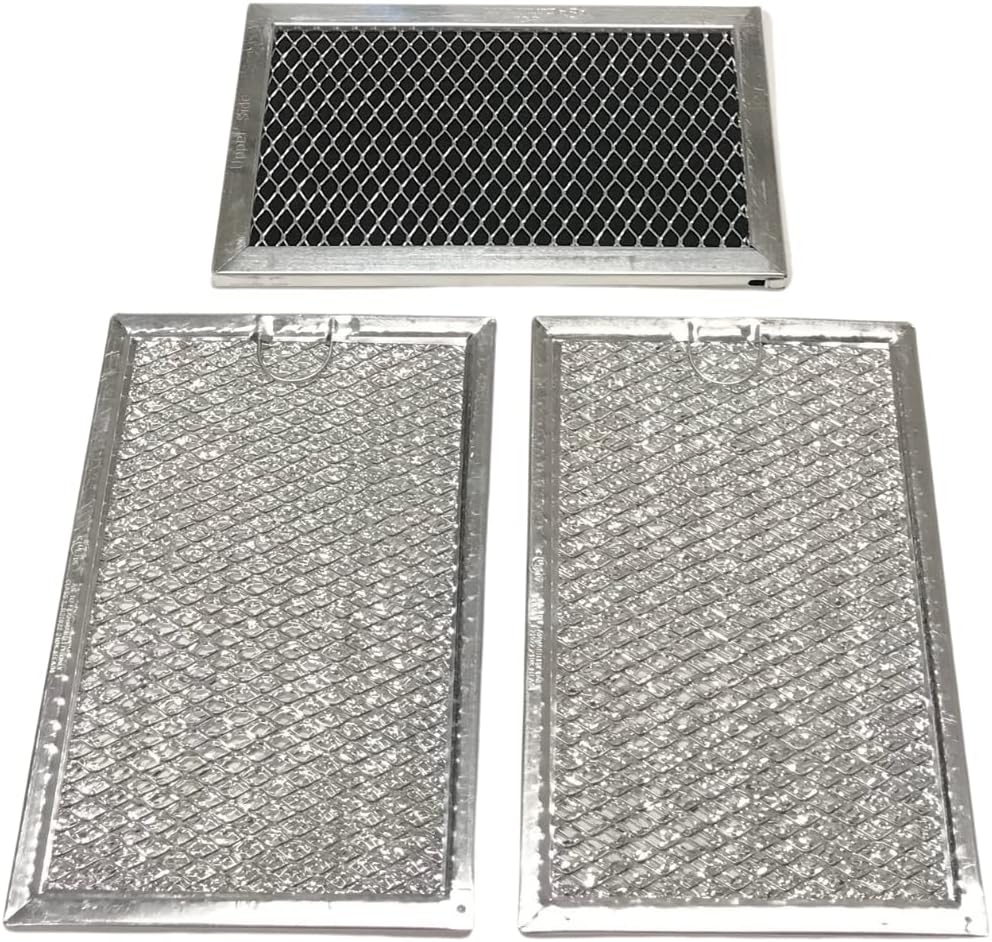 Microwave Grease & Charcoal Filter Set Compatible with LG Model Numbers LMV1683SW, MV1746AD, MV-1746AD, LMV1630ST