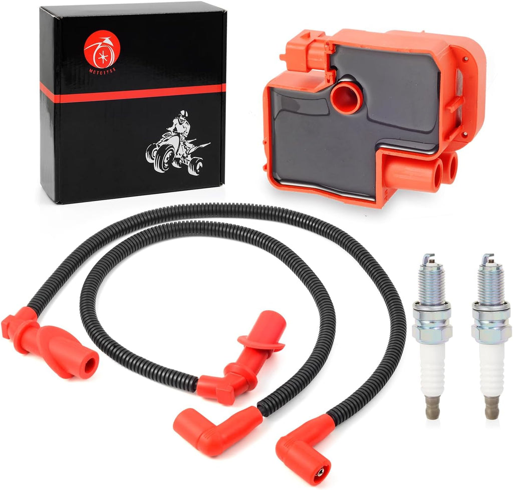 Ignition coil & Spark plug & Cap w/Wire for Polaris Sportsman Ranger 700 800 2005-2016 RZR 4 S 800 2008 2009 2010