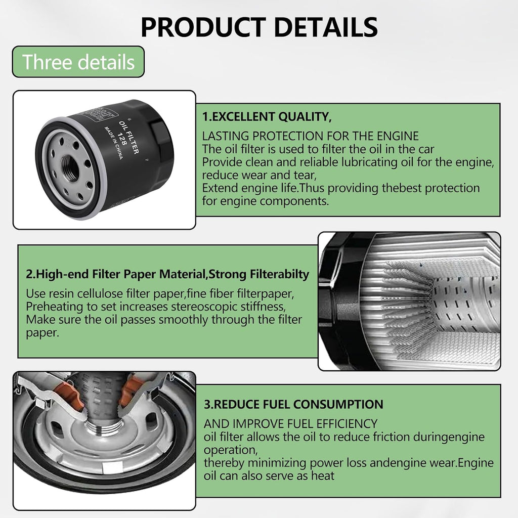 49065-0724 Oil Filter Compatible With Kawasaki 49065-7010 FX751V FX801V FX850V FX921V FH381V FH430V FH480V FH541V FH580V FH601V FH641V FH680V FH721V FH601D FH680D FH721D FH770D KAF300 400 620 (2)