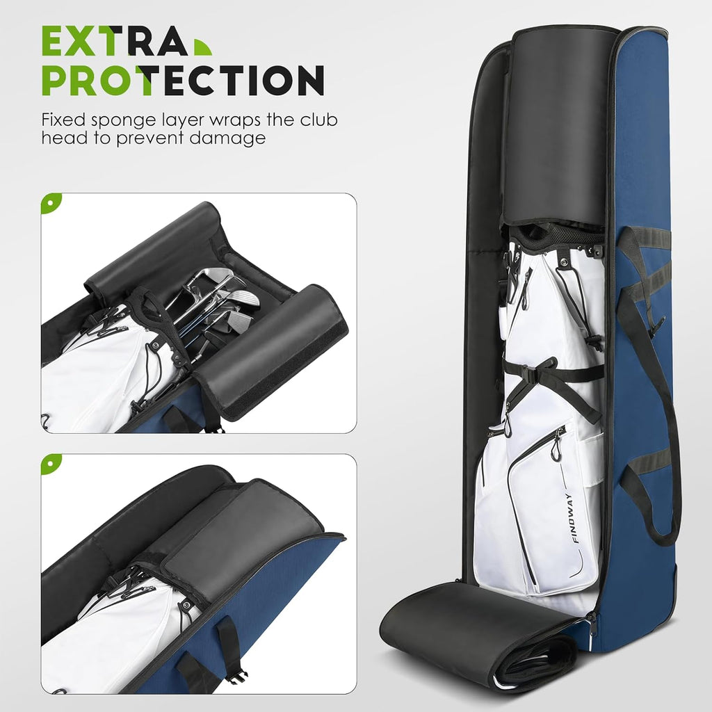 Golf Travel Bag for Airlines 900D Heavy Duty Oxford Golf Travel Case with Wheels, Golf Travel Cover with Club