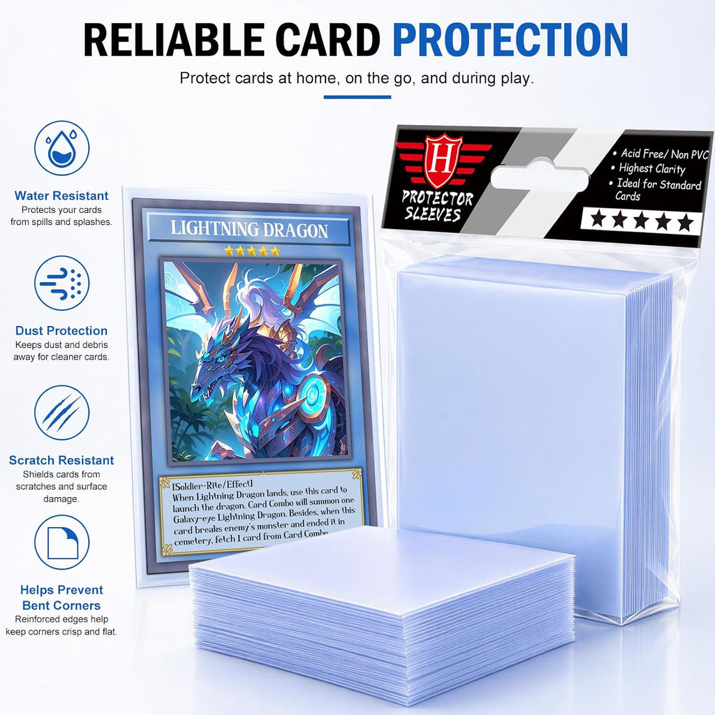 500 Counts Card Sleeves for Trading Cards, Soft Penny Card Sleeves Clear Plastic Card Protectors Fit for Baseball