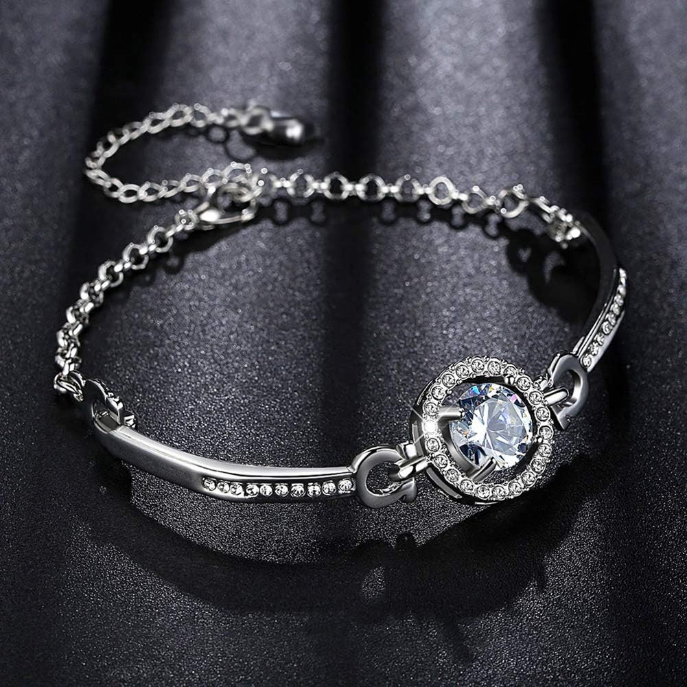 Jewellery Set Heart Pendant Necklace and Earrings Set Cubic Zirconia Jewellery for Women