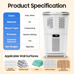 2 Tier Laundry Basket with Wheels & Handle, White Laundry Hamper Plastic 2 Section Laundry Sorter Floor-Standing