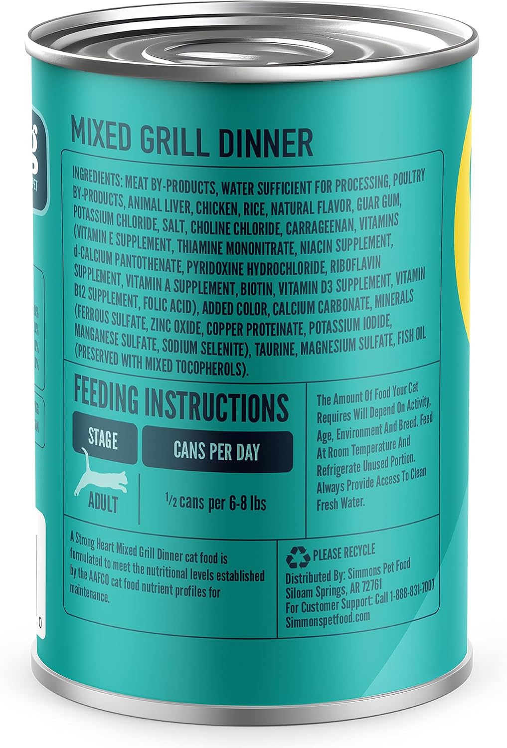 A Strong Heart Adult Cat Pate, Mixed Grill Dinner, 13.2oz Cans, 12pk