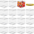 Square Cube Storage Boxes - 15 Pack Clear Plastic Containers with Lid, Transparent Display Boxes, Gift Box with
