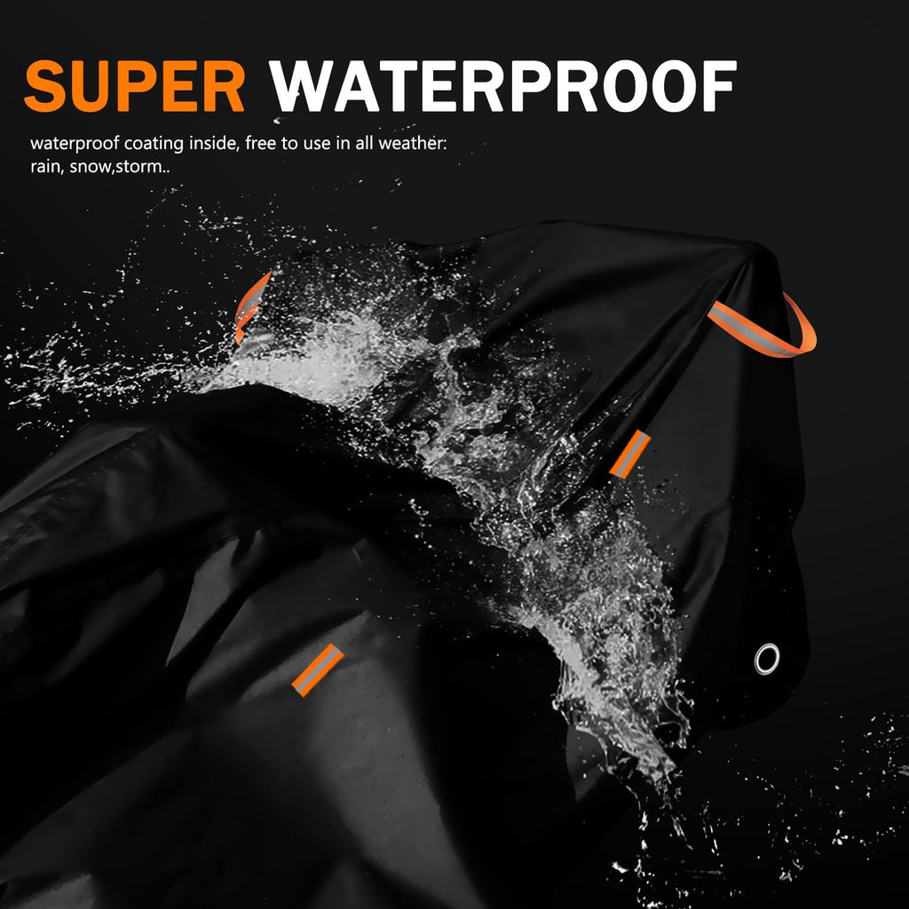 Motorcycle Cover Waterproof Outdoor,116" Durable 420D Oxford Cloth