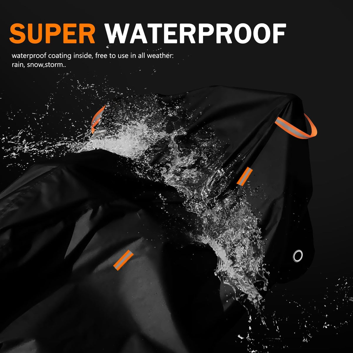 Motorcycle Cover Waterproof Outdoor,116" Durable 420D Oxford Cloth