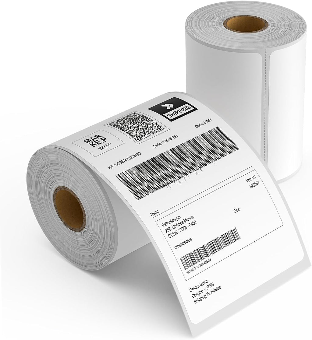 2 Rolls 4" x 6" Direct Thermal Printer Label, 250 Labels/Roll, Total 500 Thermal Shipping Labels, Strong Adhesive
