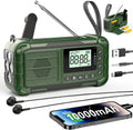 NOAA Weather Radio Emergency, 10000mAh Solar Hand Crank Radio | Replaceable Battery, AM/FM Battery Operated, USB-C