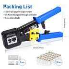NataLink Pass Through RJ45 Crimp Tool Cat6 Cat5E Cat5 Ethernet Crimper