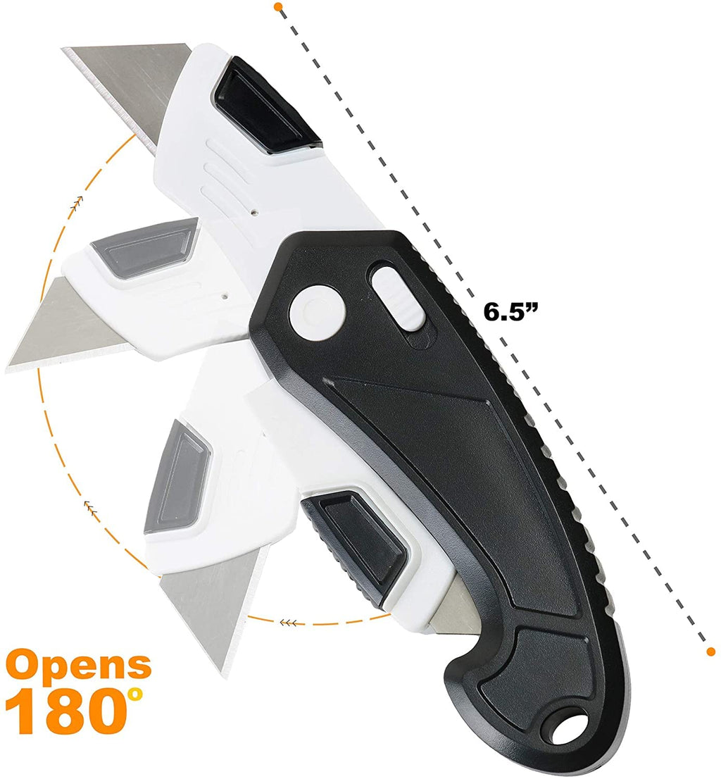 Lightweight Strong ABS Plastic Folding Utility Box Cutter (Bright Yellow, 6)