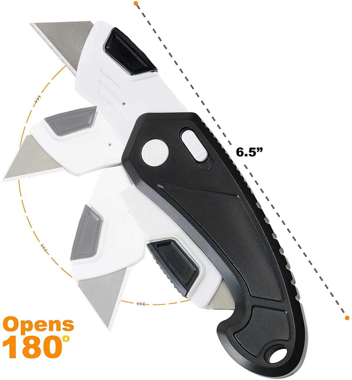 Lightweight Strong ABS Plastic Folding Utility Box Cutter (Bright Yellow, 6)