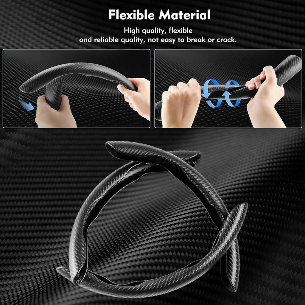 Steering Wheel Cover 3 Pcs Set, Anti-Slip, Scratch-Resistant, Universal Fit for 14-16 Inch Steering Wheels, Car