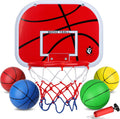 Mini Basketball Hoop Set for Kids Adults, Indoor Play Wall Mount Basketball Hoop for Door with 4 Small Replacement