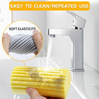 Damp Clean Duster Sponge,4pack Magic Sponge Eraser,Reusable Damp Dusting Sponge Household Cleaning for Blinds, Glass