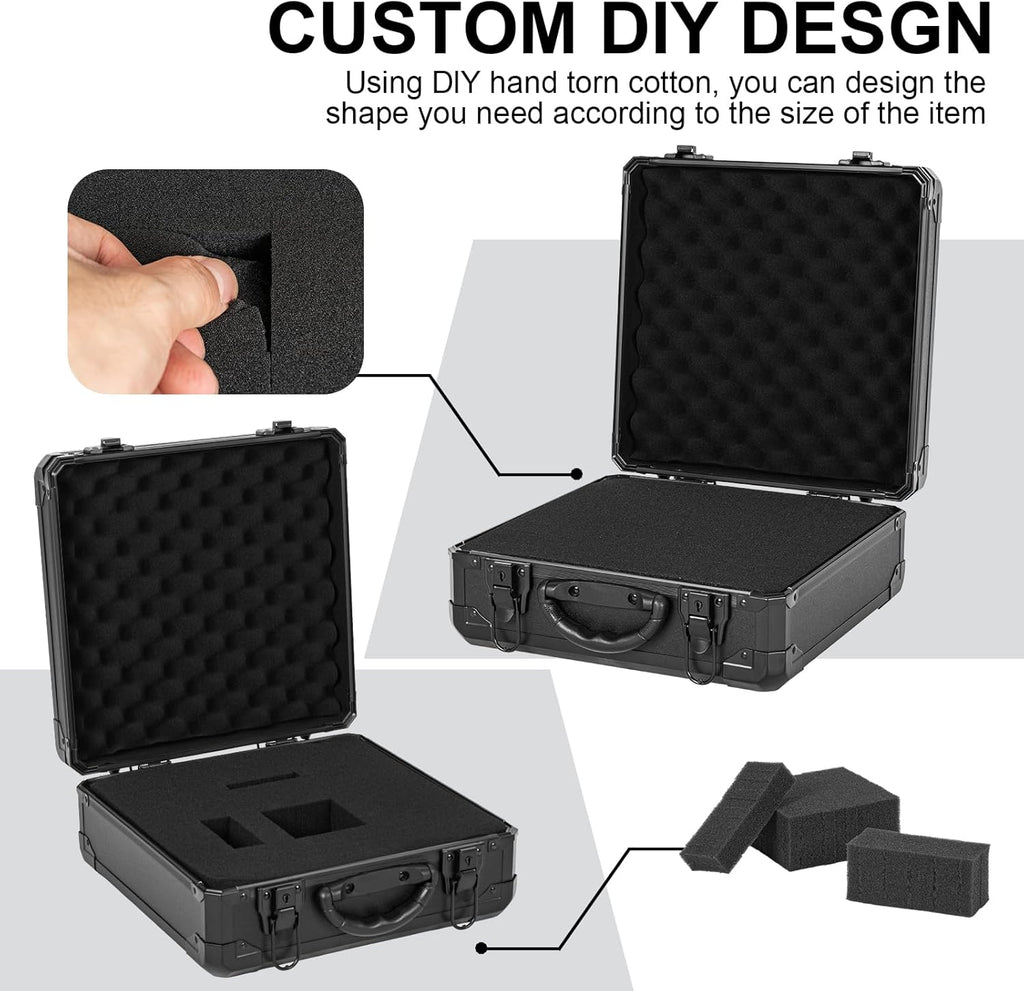 Protective Hard Case Shockproof Water-resistant with Customized DIY Foam Insert fit for Camera, tools, etc, 12.2 X